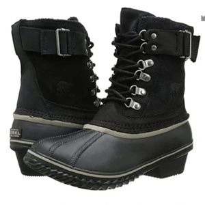 Sorel Winter Fancy Lace II Boot Women's Black Duck Boot Rain Weatherproof